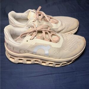 On Running Women's Beige and Pink Athletic Shoes